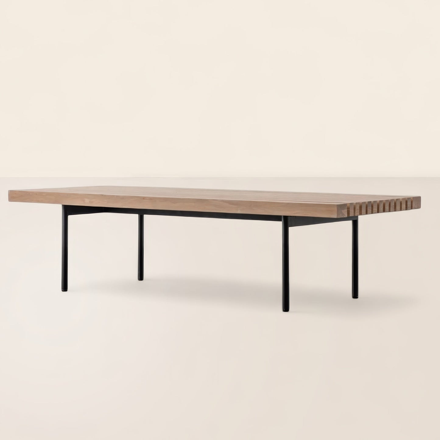 Modern Slatted Coffee Table Minimalist Design Sleek Structure