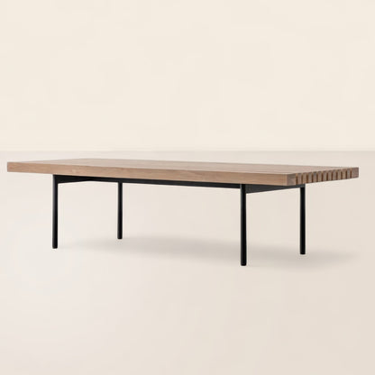Modern Slatted Coffee Table Minimalist Design Sleek Structure