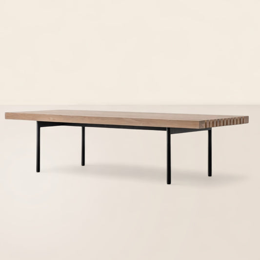 Modern Slatted Coffee Table Minimalist Design Sleek Structure