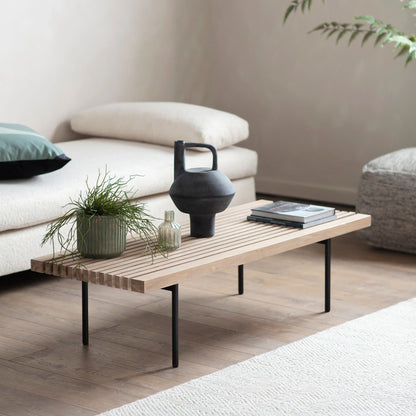 Modern Slatted Coffee Table with open design