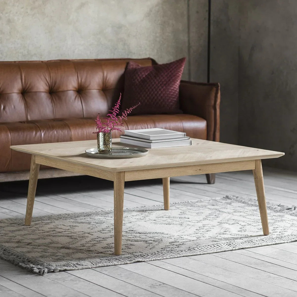 Modern Square Coffee Table with sturdy tapered legs