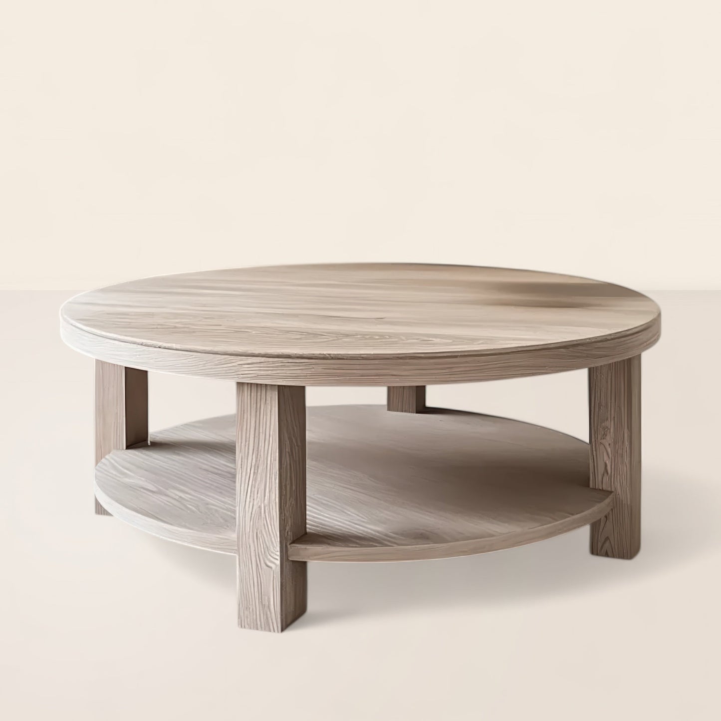 Elegant Round Wooden Coffee Table Modern Minimalist Design