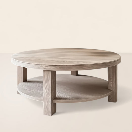 Elegant Round Wooden Coffee Table Modern Minimalist Design