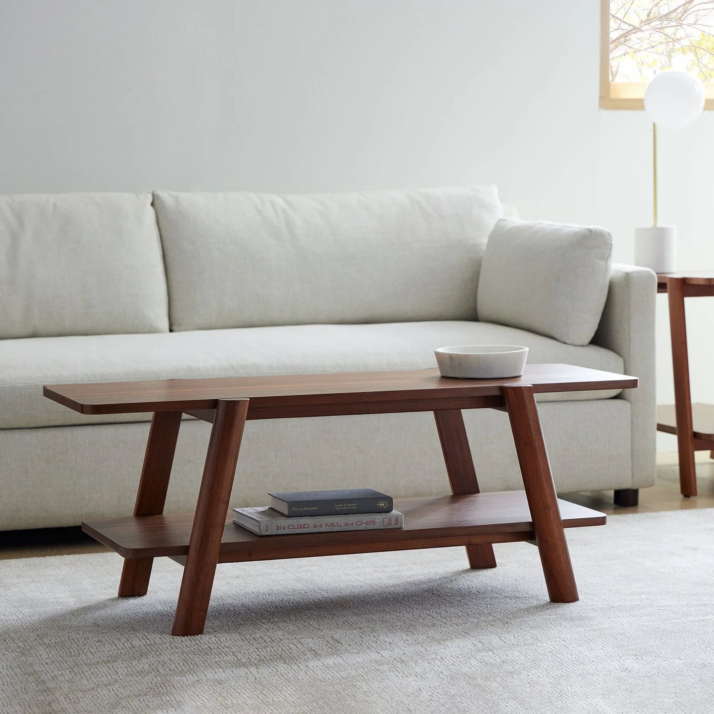 Modern Rectangular Coffee Table Double Tier Design