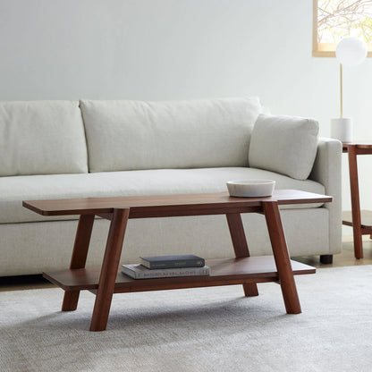Modern Rectangular Coffee Table Double Tier Design