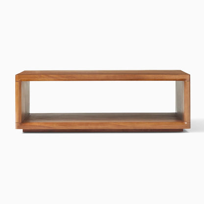 Modern Rectangular Coffee Table Open Shelf Design