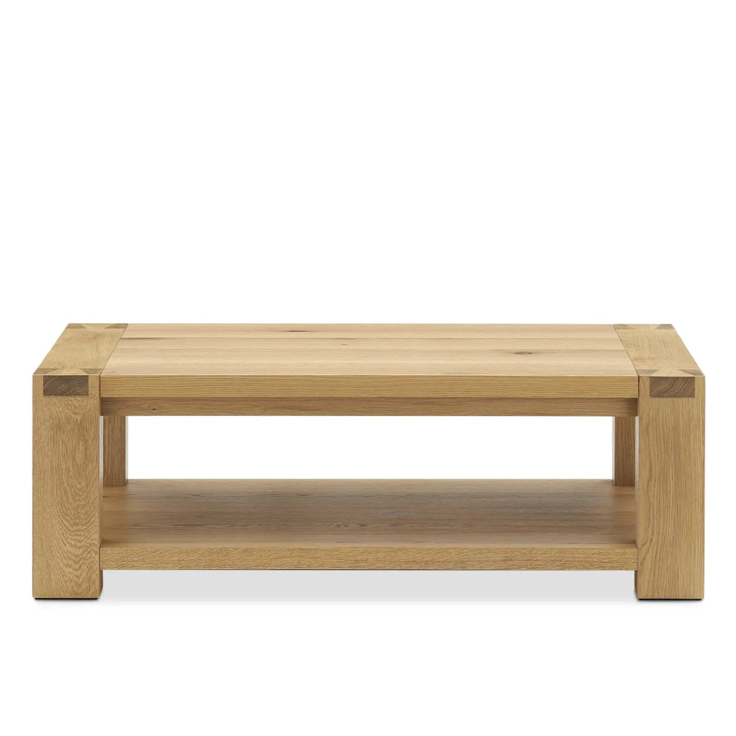 contemporary coffee table with open shelf for additional storage