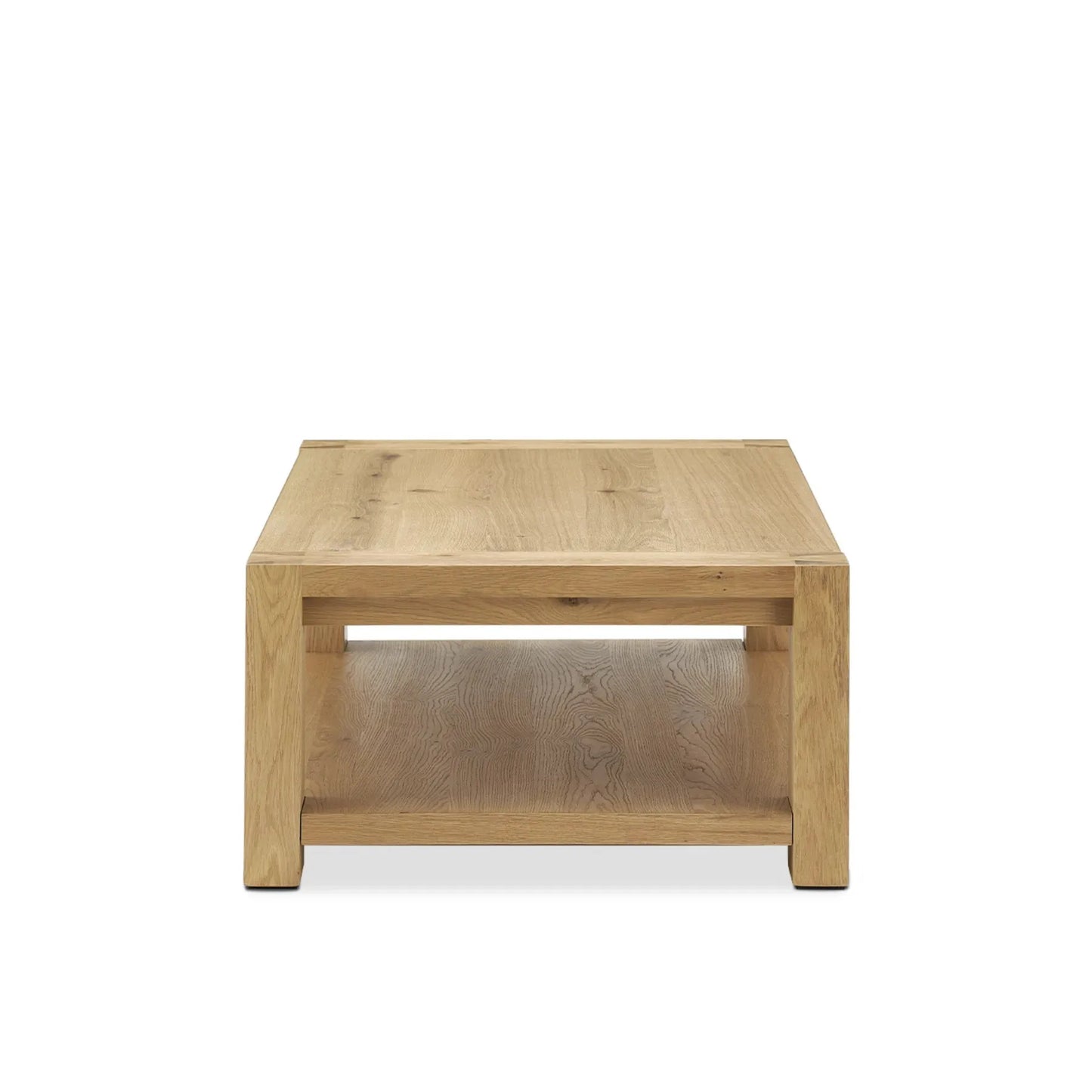 contemporary coffee table with open shelf for additional storage