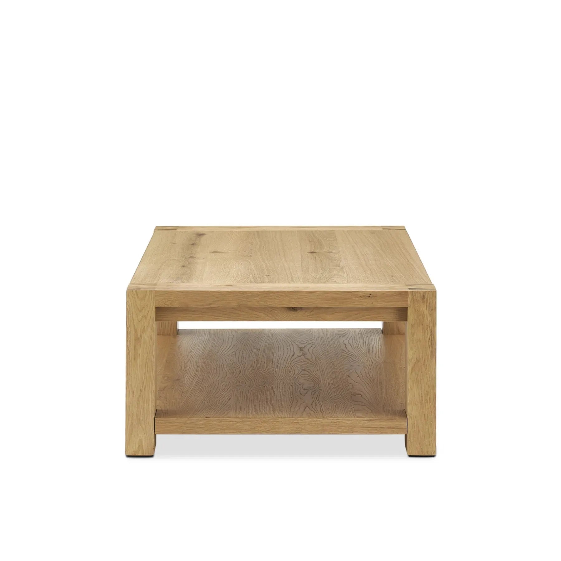 contemporary coffee table with open shelf for additional storage