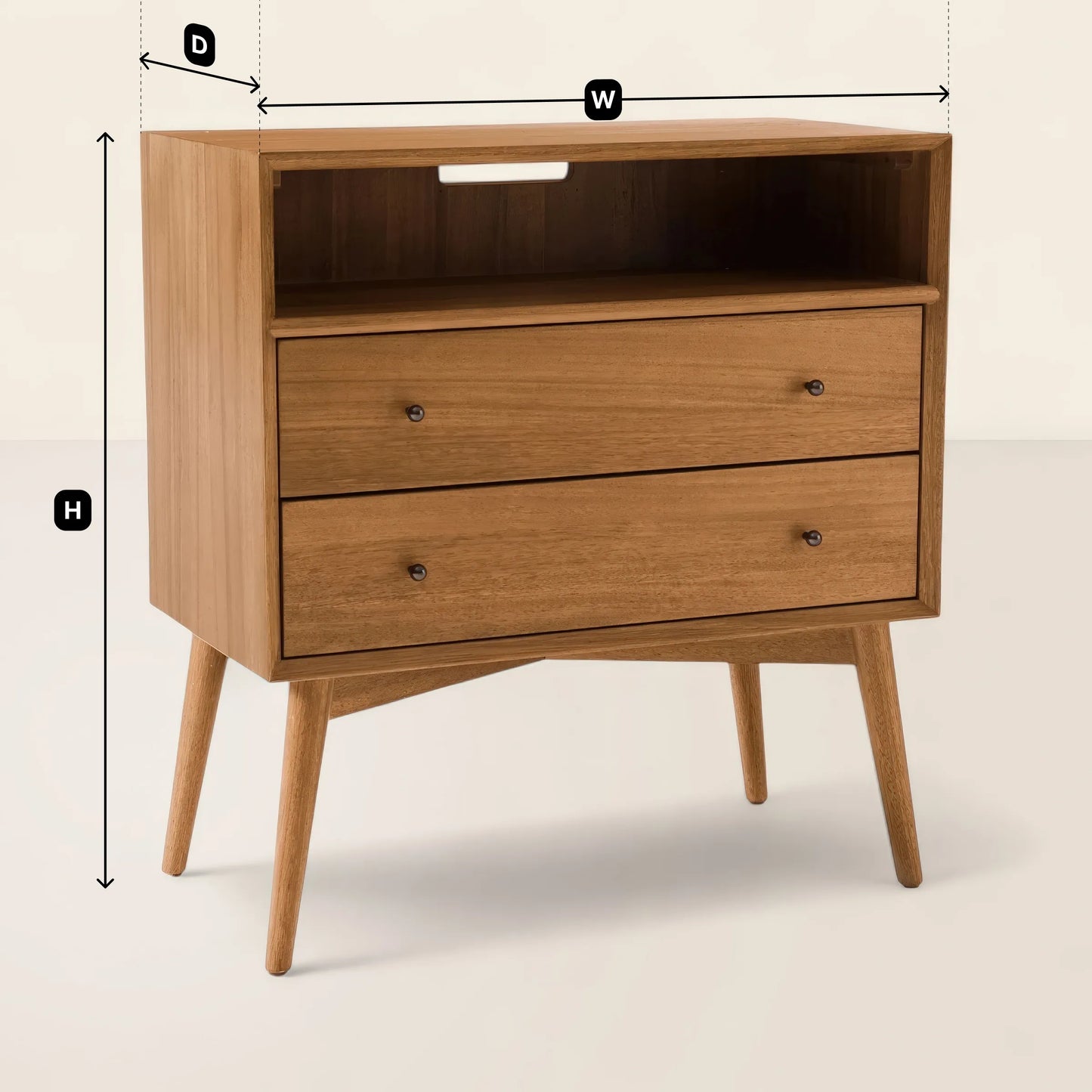 Mid-Century Wooden Storage Table Iconic Design