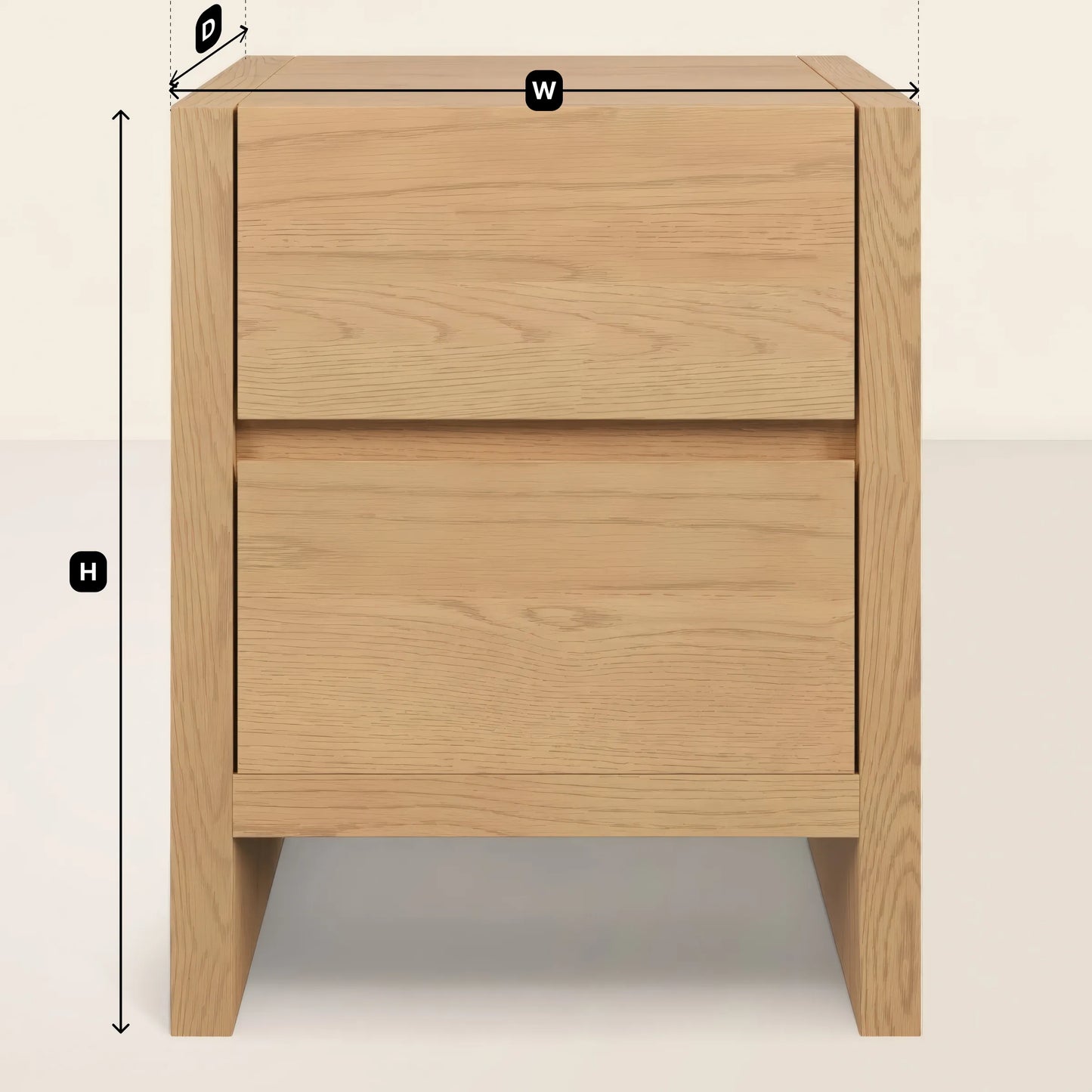 Modern Nightstand Two Drawers Minimalist Style