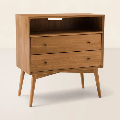 Mid-Century Wooden Storage Table Iconic Design