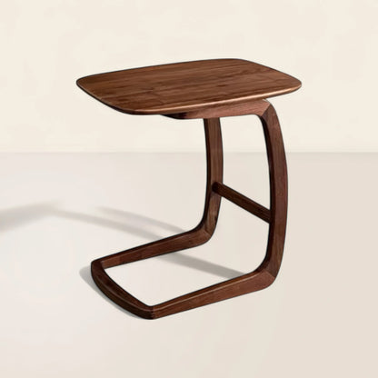 Contemporary Sofa Side Table Sleek Curved Base Compact Design