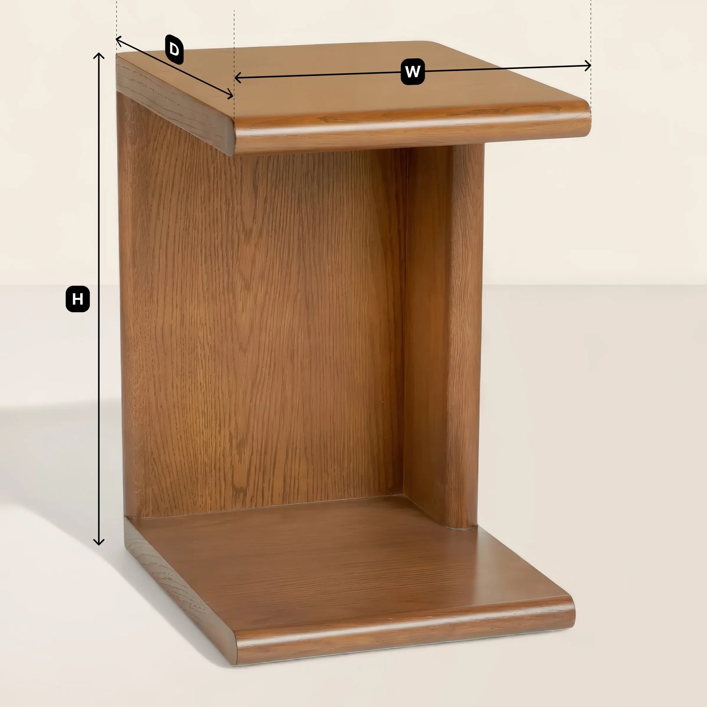 Modern C Shaped Side Table Space Saving and Functional