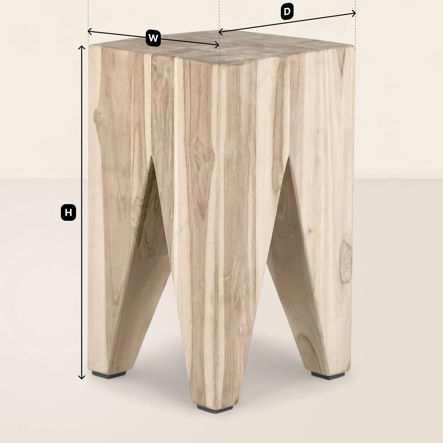 Modern Geometric Side Table Sculptural Accent Piece