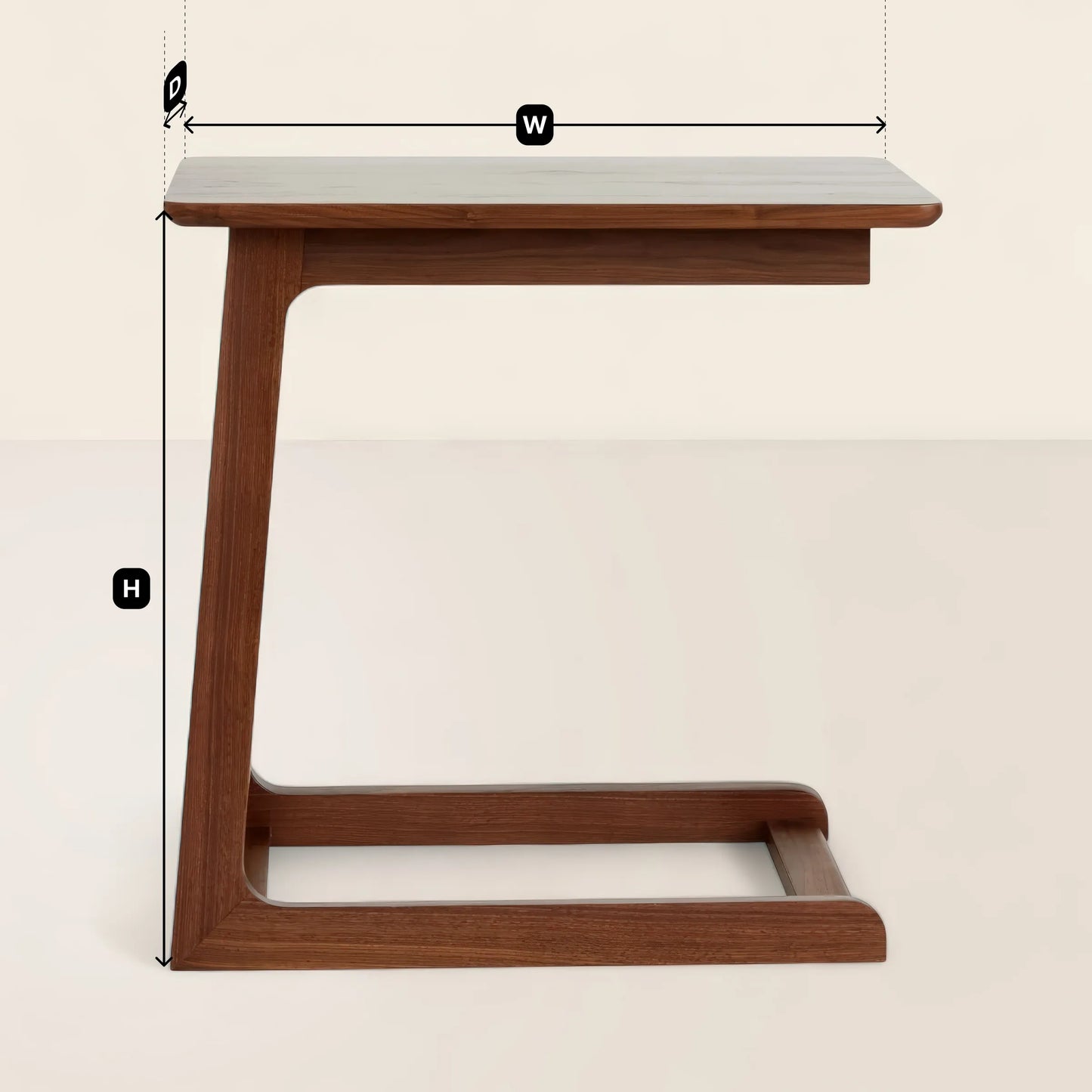 C Side Table With Innovative C - Shaped Design