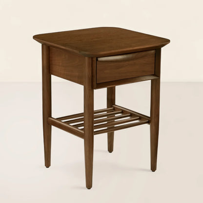 Elegant Bedside Table Drawer Open Shelf for Modern Living