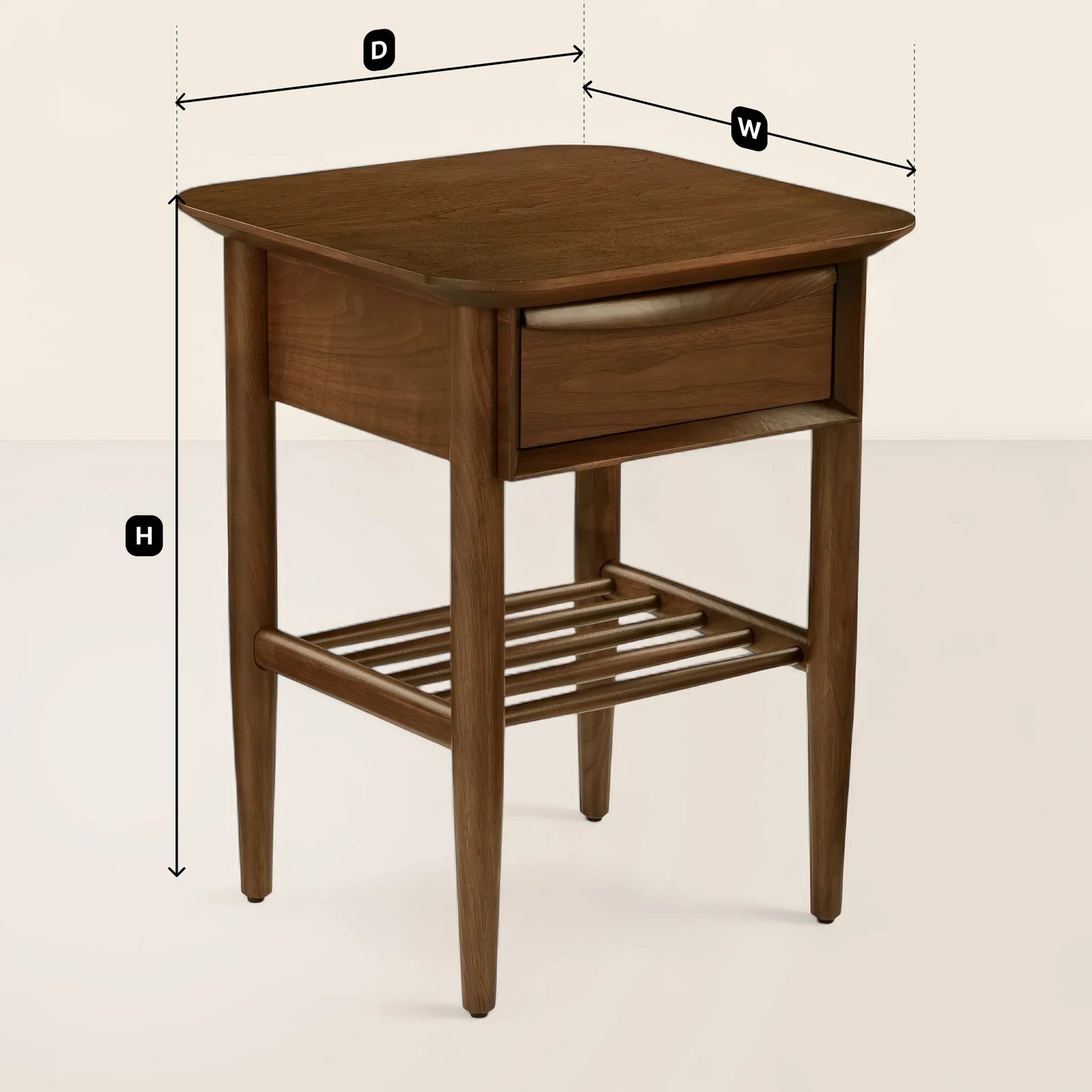 Elegant Bedside Table Drawer Open Shelf for Modern Living