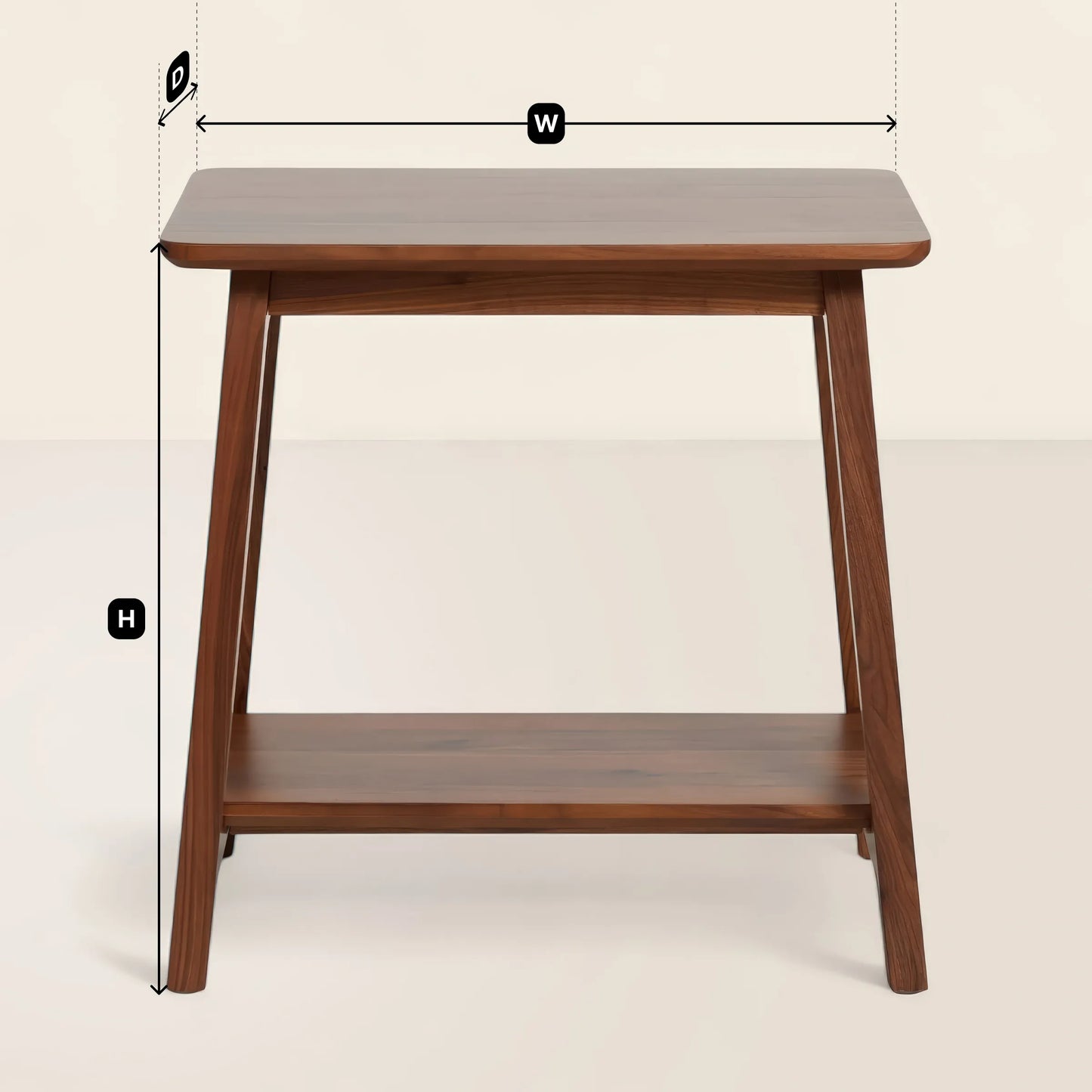 Elegant Compact Wooden Side Table In A Cozy Room