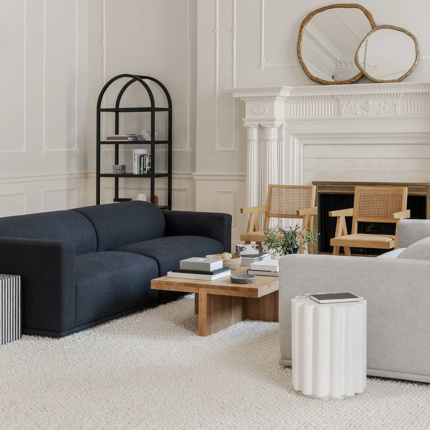 Modern Rectangular Coffee Table Joined Base Design