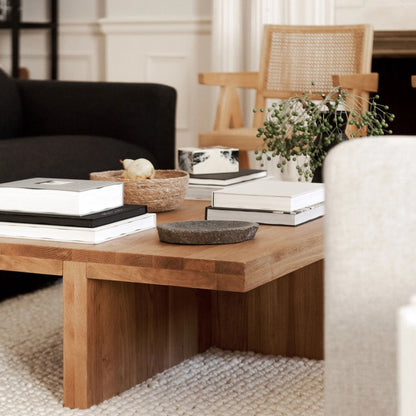 Modern Rectangular Coffee Table Joined Base Design