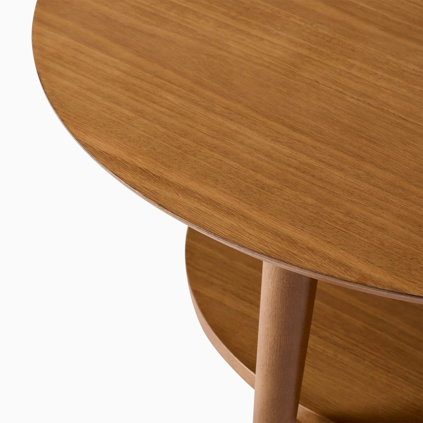 Mid-Century Round Coffee Table Solid Wood Design